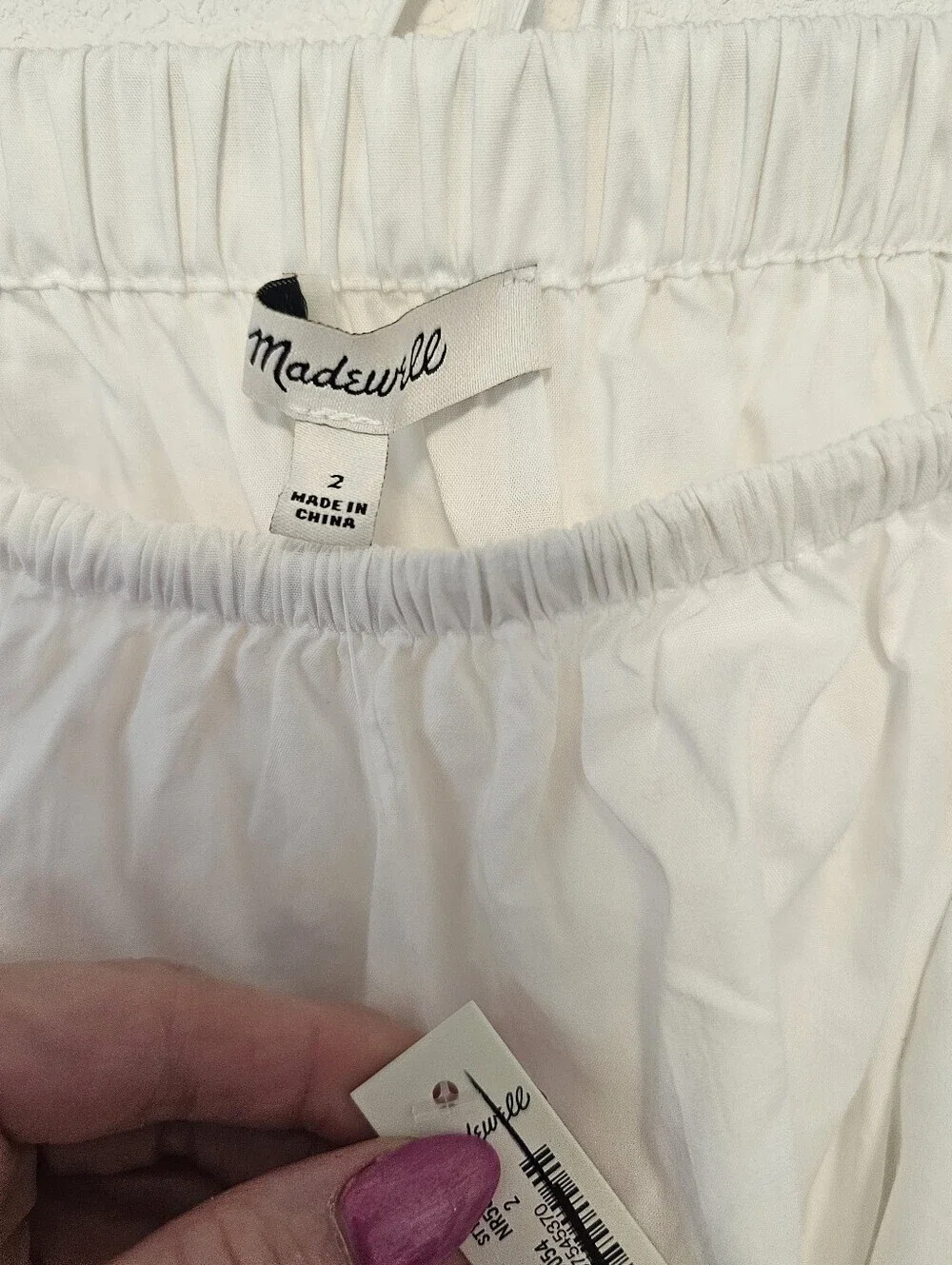 Madewell White Puff Sleeve Square Neck Women's Top Size 2 New with tags